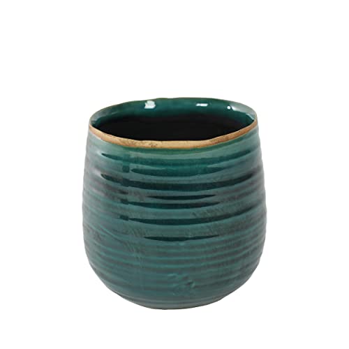 Indoor-Helden Blumentopf Keramik Türkis Übertopf für Zimmerpflanzen...