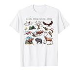 North American Wildlife T -Shirt Vintage Anni '90 Retrò Maglietta...