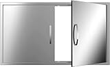 bbq access double doors 36wx21h flush mount stainless steel outdoor kitchen door for outside cabinets and bbq island
