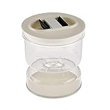 Tarro de pepinillo con tapa de colador: el recipiente de pepinillo y oliva está hecho de polipropileno libre de BPA y tapa de silicona de alta calidad, material de grado alimenticio, no tóxico y seguro. Los sándwiches a menudo se empapan cuando pongo chucrut o aceitunas encima de ellos, por lo que creamos tarros de reloj de arena húmedos y secos que separan el líquido de la comida al servir y mantienen la comida empapada cuando no. Los alimentos secos también son más fáciles de alcanzar sin preocuparse por ensuciarse o pegarse las manos.
