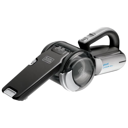 BLACK+DECKER dust buster PIVOT VAC Handheld Vacuum Cordless, Car Vacuum Portable Rechargeable, Extendible Crevice Tool and 200 Degree Pivoting Nozzle, Strong Suction, Lightweight (BDH2000PL)