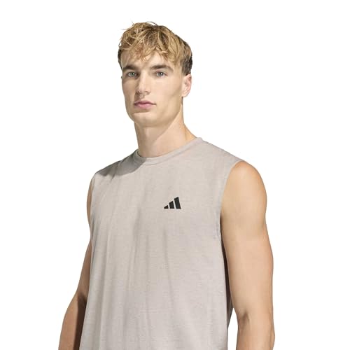 adidas Men's Workout Essentials Feel Ready Sleeveless T-Shirt, Medium Grey Heather, X-Large by adidas - Used condition - Image 4