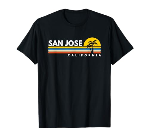 San Jose California CA Vintage Retro Souvenirs Palm Maglietta