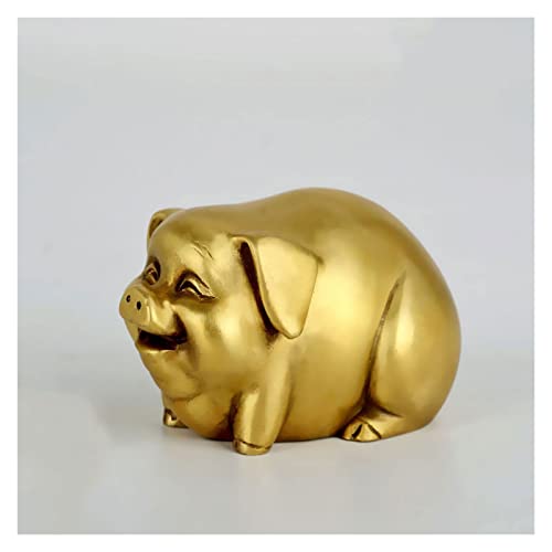 Sculpture Cochon en Laiton pour Décoration Bureau Zen et Salon