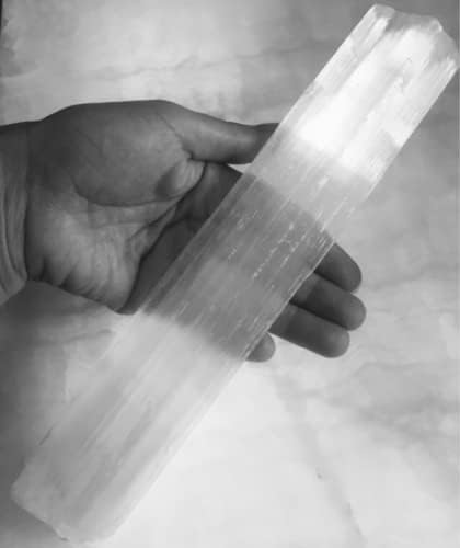 Selenite Healing Crystal Wand white healing stone strong protection power │ Charging plate