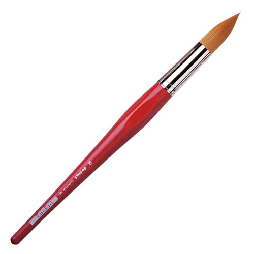 Image of da Vinci Watercolor Series 5580 CosmoTop Spin Paint Brush, Round Synthetic with Red Handle, Size 40 (5580-40)