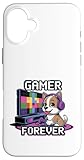 Photo Gallery gamer forever - simpatico cane con cuffie e console custodia per iphone 16 plus Photo Gallery gamer forever - simpatico cane con cuffie e console custodia per iphone 16 plus