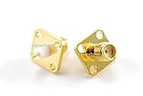 CablesOnline SMA Female Bulkhead Panel Mount Gold Connector Adapter (2-Pack)