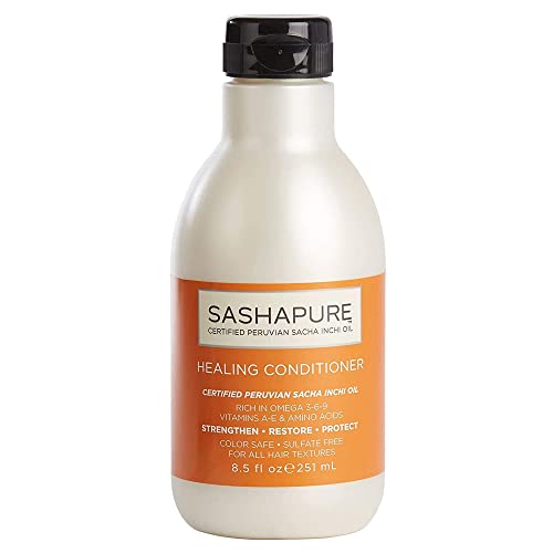 SASHAPURE Healing Conditioner with Sacha Inchi Oil - Sulfate-Free, Color Safe, Hydrate & Revitalize Damaged Hair, 8.5 fl. oz