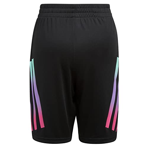 adidas Boys' Elastic Waistband Classic 3S Short, Black with Green Multicolor, 63