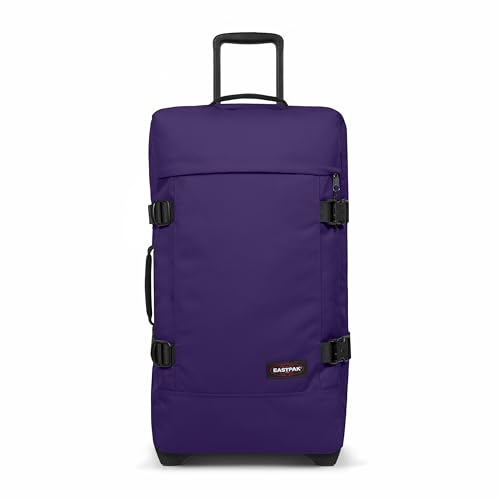 Image of EASTPAK Tranverz M - 78L Medium Soft Sided Checked Luggage, Dual Compartments, TSA Lock, Compression Straps & Smooth Inline Wheels, Nightfall Purple