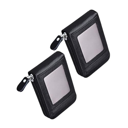 Happyyami 2pcs Blocking Card Holder for Women Men Credit Card Wallet Compact Multi-Card Organizer Zipper Slim Business Card Case