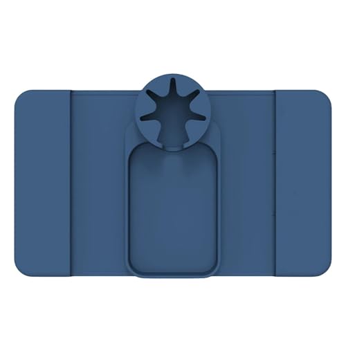 Silicone Couch Cup Holder Tray with Side Pockets Couch Armrest Table Waterproof Couch Arm Caddy(Dark Blue)