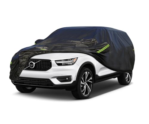 Image of KouKou Waterproof SUV Car Cover Suitable for Volvo XC40 from 2018 to 2025, 7 Layers Windproof All Weather Waterproof Outdoor Cover Sun Rain UV Dust Snow Protection. Black