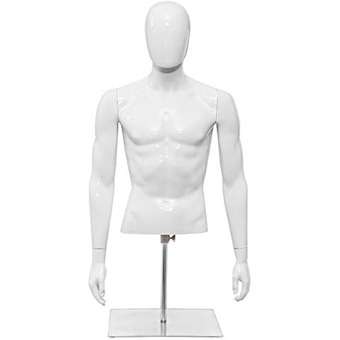 COSTWAY Adjustable Male Mannequin with Metal Base Cover