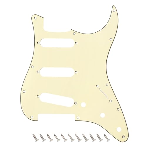 Pickguard Strat SSS 3 plis crème à 11 trous de fixation pour guitare style Stratocaster Banworks