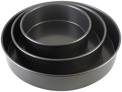 Chicago Metallic Professional 3-Piece Round Cake Pan Set of 6, 8, 10 inch Premium Nonstick Bakeware, Heavy-Weight Carbon Steel for Even Baking, Perfect for Layer Cakes