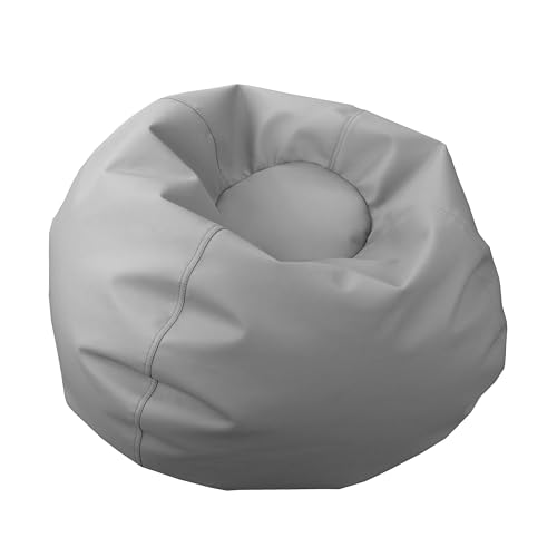 FDP 30" Vinyl Bean Bag Chair, Furniture for Kids and Teens, Perfect for Reading, Playing Video Games or Relaxing - Smoke