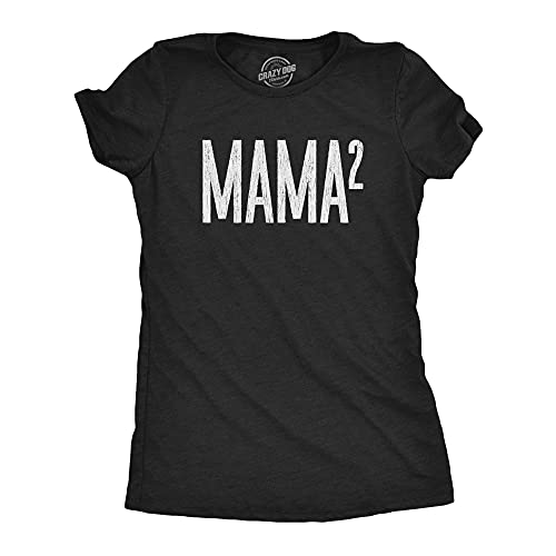 Womens Mama Squared T Shirt Funny Math Nerdy Mother's Day Cute Tee for Mom of Two Funny T Shirts Mother's Day Tops for Women Cool Nerd Top Women's Novelty Black - M