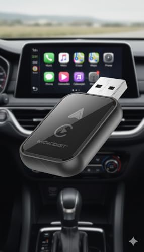 Image of Wireless Car Play Adapter, USB-A, Bluetooth 2.4GHz Wi-Fi 2.4-5GHz, MT400CP, Music Map Calling Message Voice