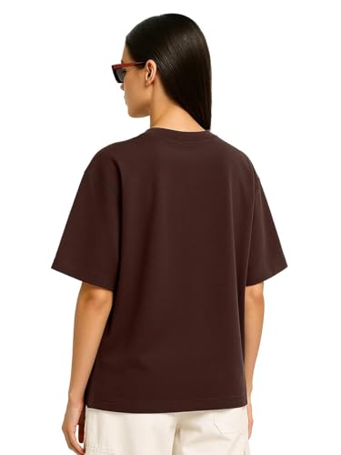 Image of Women's Printed Oversized T-Shirt with Half Sleeves and Round Neck, Soft Spun Fabric for Casual Wear (Size - S-2XL)