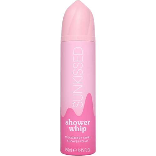 Sunkissed Shower Whip Shower Foam 250ml - Vegan Hydrating Self Care Shower Gel Luxurious Moisturizing Body Cleanser with Natural Fragrance Gentle Skincare for Soft (Strawberry Swirl)