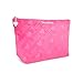 Juicy Couture Pink Makeup Bag Cosmetics Organizer Travel Essentials Zip Top Wedge Velour Heart Love