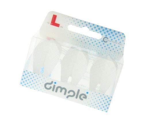 Lstyle Dart Flights: L9D Pro Fantail Shape - Dimple Texture - For Soft Tip And Steel Tip Darts - White #TOP18