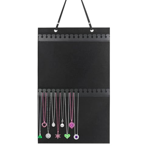 Soporte para joyas de pared, organizador de pulseras y collares con 32 ganchos, estante de almacenamiento de joyas sobre la puerta para exhibir joyas de gran capacidad en armarios y puertas