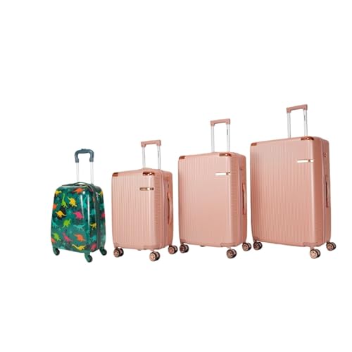 Lightweight 4-Piece Hard Shell Luggage Set with 360° Dual Rotating Wheels and Password Lock - Stylish and Portable Travel Suitcase