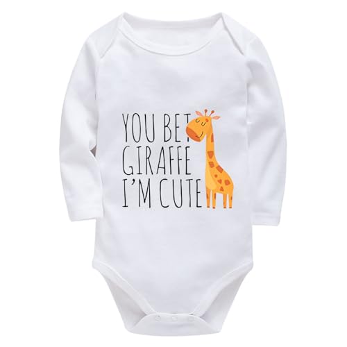 You Bet Giraffe I'm Cute Baby Outfit Long Sleeve Funny Cute Baby Clothes