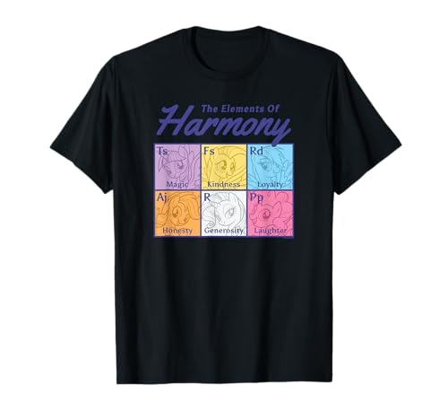 T-shirt My Little Pony coton haut Elements of Harmony vêtement graphisme tableau périodique