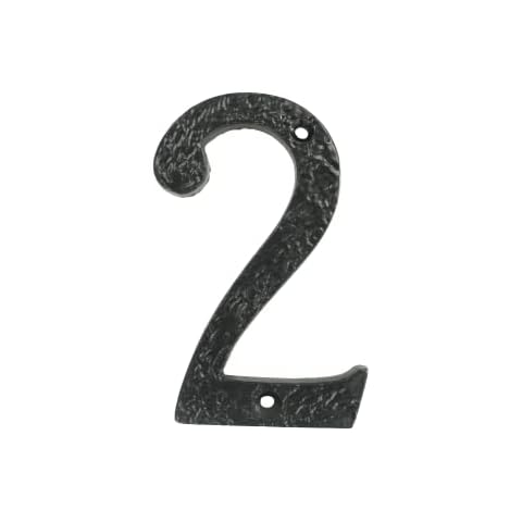 UAP House Numbers - 4 Inch Black Iron Door Numbers Screw Fix For Front Door, Rustic Address Number Screw On For Doors And Gates, Made of Solid Cast Iron Cover