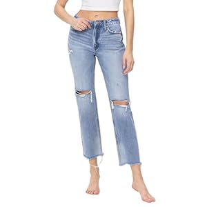 Flying Monkey Super High Rise Straight Jeans Light Blue