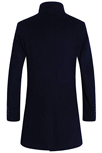Image of chouyatou Men's Mid-Length Single Breasted Wool Blend Top Coat