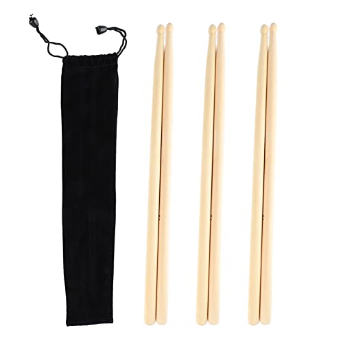 Set de Baquetas 5A Madera Maciza 3 Pares con Bolsa miniatura 5