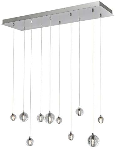Polished Chrome/Bubble Glass 10 Light Led 33.75In. Wide Pendant from The Harmony Collection