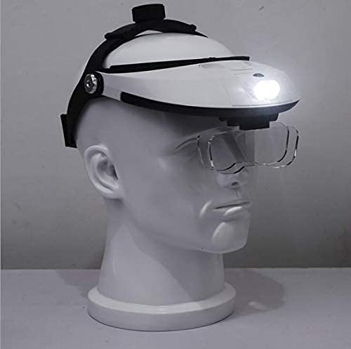 Lupa De Aumento, Lupa De Diadema con Doble Lente, Lámpara De Aumento para Lectura, Joyería, Relojería, Reparación Electrónica Y Trabajos De Precisión.