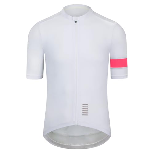 RISESBIK Men's Cycling Jersey, Seamless Bonded Cuff, Zipper Pocket, Short Sleeve, Lightweight Aero...