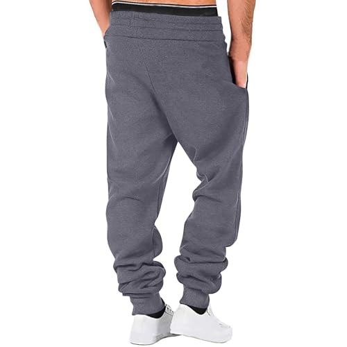 Men's Cargo Pants Drawstring Casual Solid Color Pockets Joggers Sweatpants Elastic Waist Workwear Sports Pants2