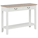 Leepesx Mesa Consola, Mesa Recibidor, Recibidores De Entrada, Mueble Entrada, Mesa Recibidor Estrecha, de Madera Blanco 110x35x80 cm
