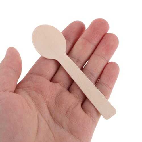 Cucharas desechables de madera pequeñas para catering artesanal y mesas de postres 5