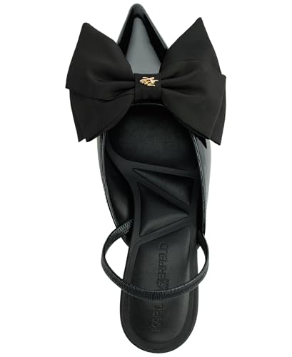 KARL LAGERFELD Women's Sharla Pointed Toe Slingback Pump with Oversized Bow Heeled Sandal4