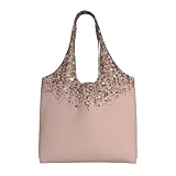 hhxvcv Bolsas de lona con estampado de águila grande en blanco y negro, bolsas de compras reutilizables para viajes, playa, vida diaria, Rosa rubor y oro rosa, Talla única