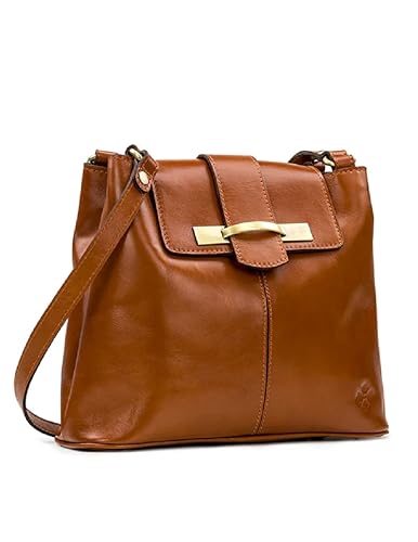 Patricia Nash Larone North/South Shoulder Bag for Women, Tan, 12.25