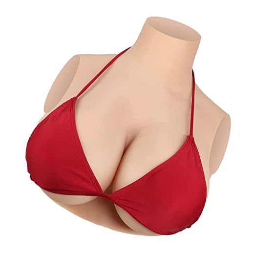 Crossdresser Breast Forms Silicone Breast Plate B-H Cup Fake Boobs Enhancer for Shemale Transgender Drag Queen (C cup, silicone filler, Color #1)