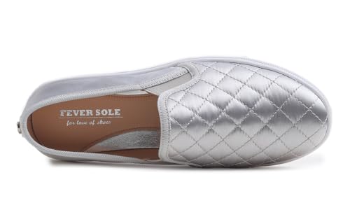 Image of FEVERSOLE Women's Casual Slip On Sneaker Comfort Quilted Loafer Flats