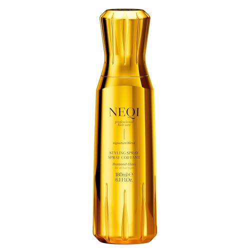 NEQI DIAMOND GLASS Hitzeschutz Spray All 180ml – Glanz-Spray für Alle Haartypen, Feuchtigkeitsschutz, Anti Frizz Spray für Seidig Glatte Haare