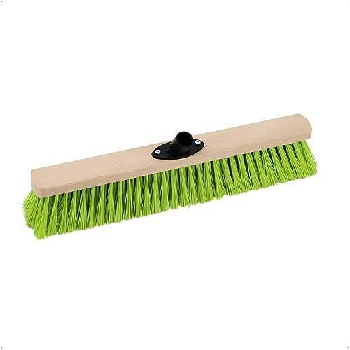 Rekord Saalbesen (Elaston, Neongrün) mit Quick-fest-Halter, Arbeitsbreite: 40 cm, für große Flächen im Außenbereich, Kehrbesen, Besenkopf, Universalbesen – Bild 3