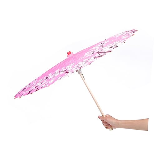 Paraguas japonés de bambú rosa con seda tradicional para decoración de bodas 3